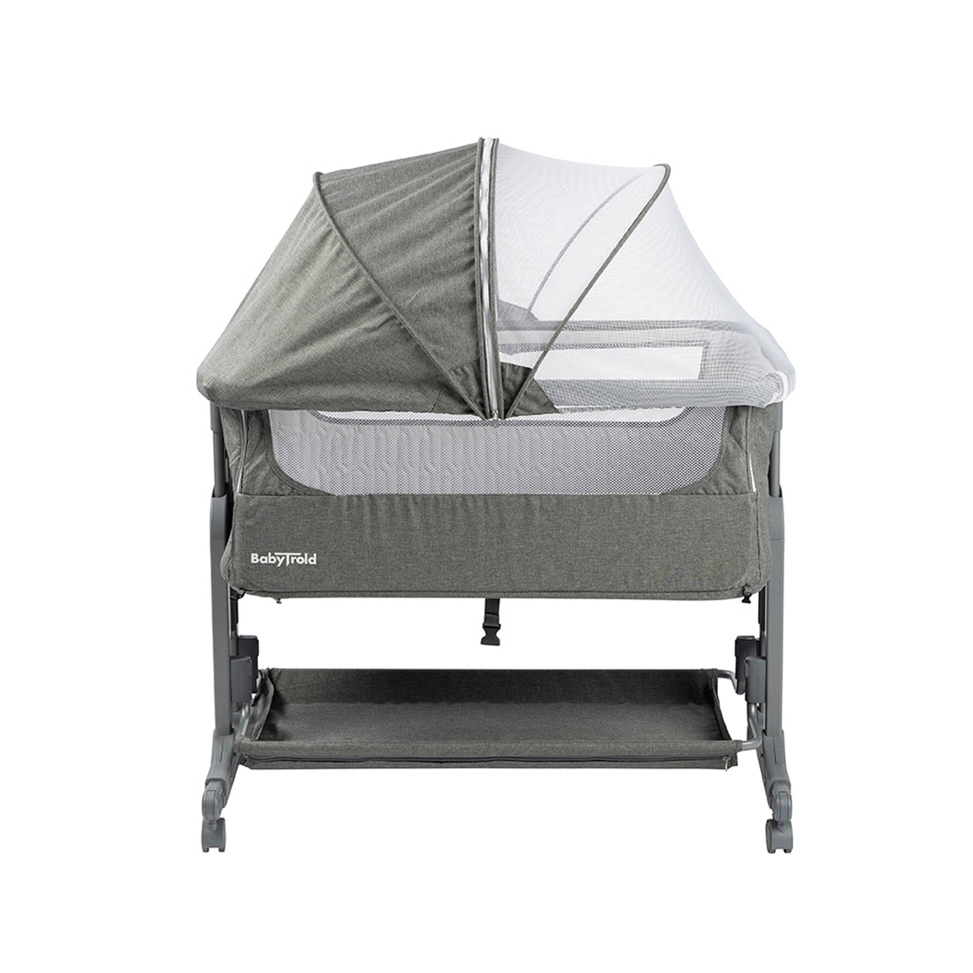 BabyTrold Bedside Sleep Tight med hjul, Grå