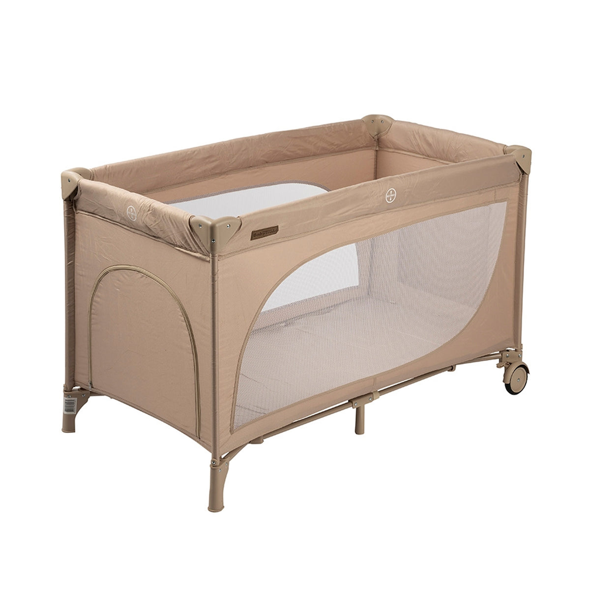 BabyTrold Rejseseng med åbning og hjul, Khaki
