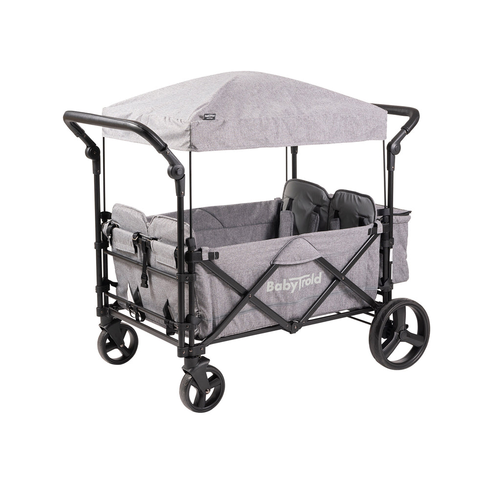 BabyTrold Fun Klapvogn (4 børn), grå denim